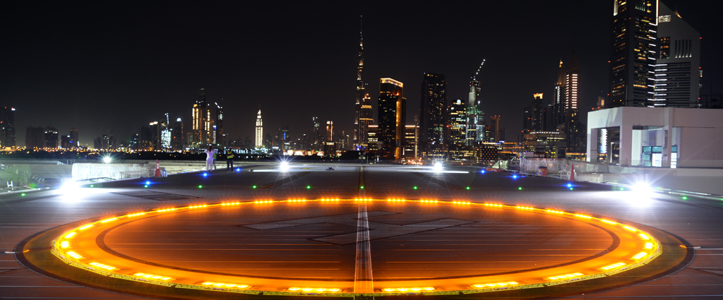 Dubai helipad lighting